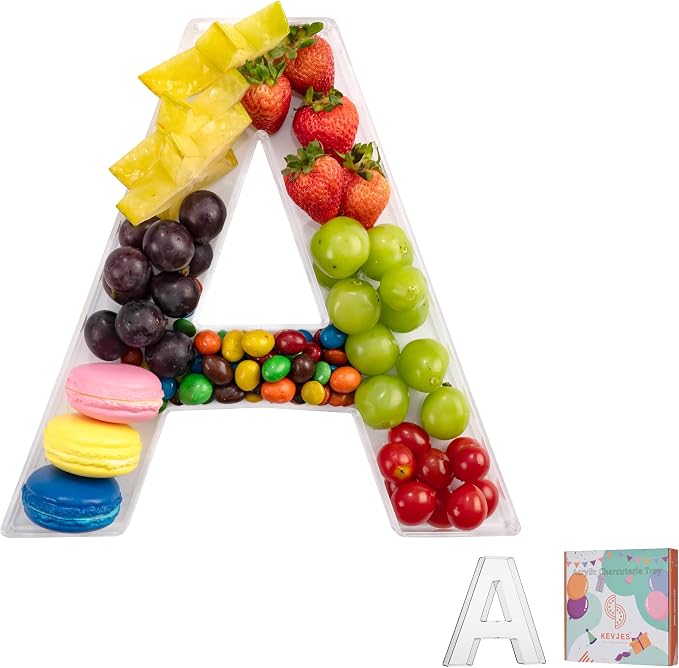 11" Clear Acrylic Letter & Number Charcuterie Tray-Reusable Fillable Alphabet by kevjes