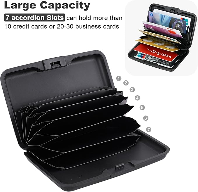 ELFISH Mini RFID Aluminum Wallet Credit Cards Holder Business Card Case Metal - Image 5