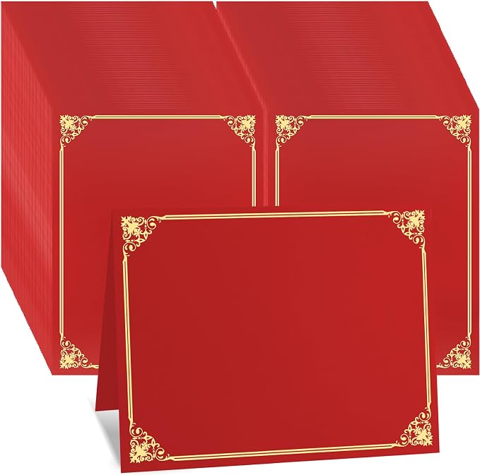 Oleitodh 150 Pcs Certificate Holders Bulk, Burgundy Diploma Covers Gold Foil - Image 9