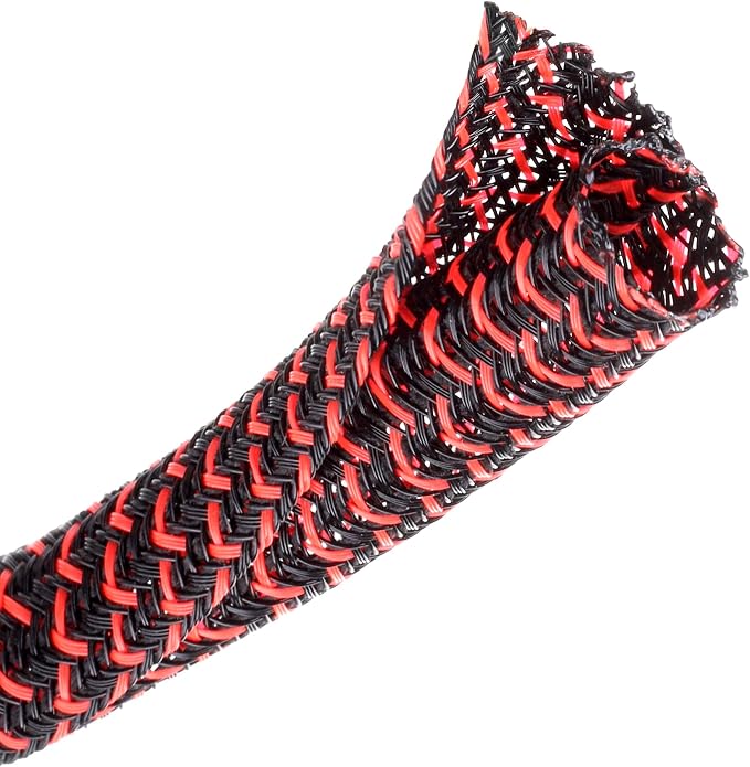 25ft - 1/2 inch Braided Cable Management Sleeve Cord Protector - Self-Wrapping by CrocSee