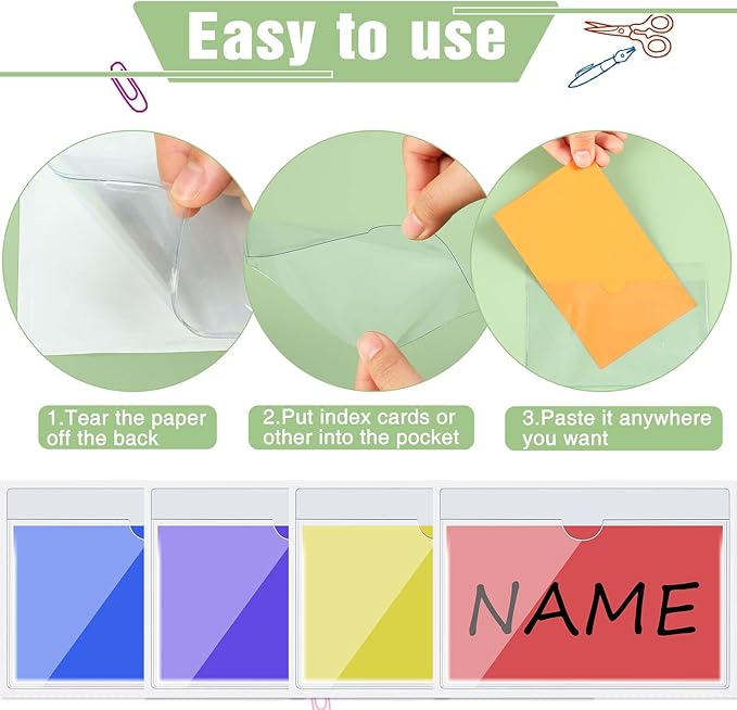 Chinco 30 Pcs Self Adhesive Pockets, Bin Labels - Image 5