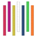 7 Pack 12 Inch Rulers, 30 cm Transparent Rulers, by Unknown