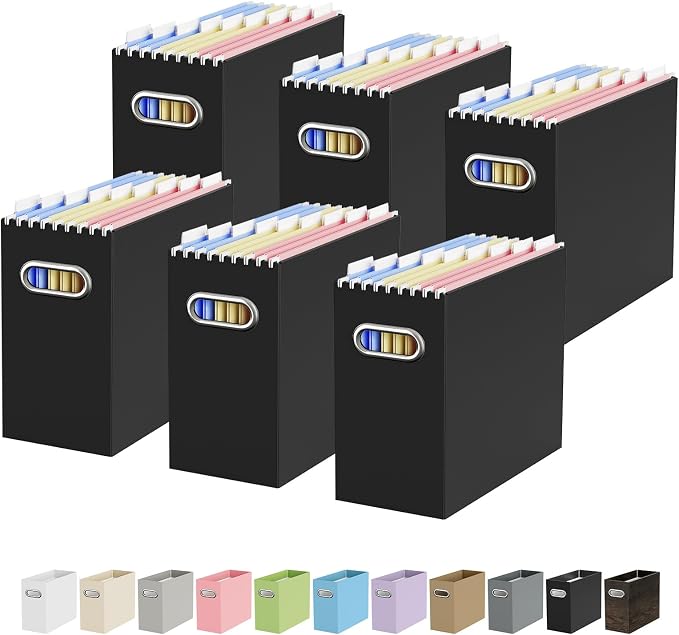 Oterri File Organizer Box, Portable Collapsible Cardboard File Folder Organizer by Oterri