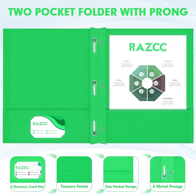 Two Pocket Folders, RAZCC 50 Pack Two Pocket Folders - Image 3