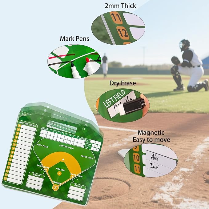 Magnetic Baseball Lineup Board for Coaches - Image 4