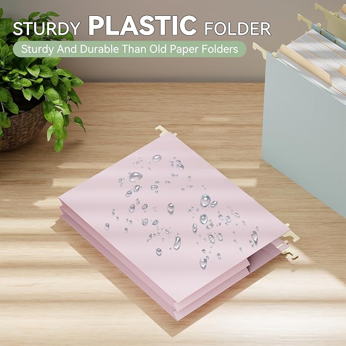 Plastic Hanging File Folders Extra Capacity, Expandable Large Pastel Hanging - Image 2