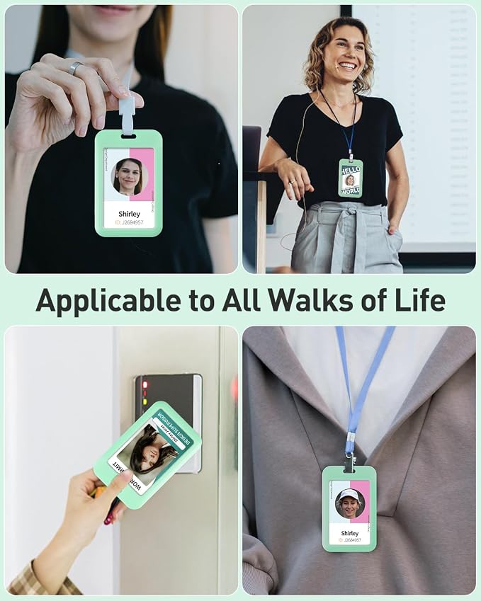 Uniclife 3 Pack Sliding ID Badge Holder Vertical Hard Plastic Case - Image 5