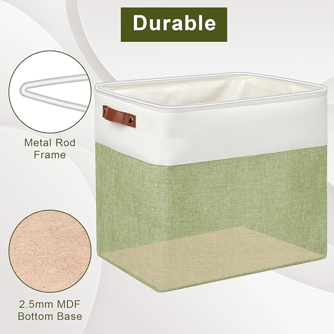 Bagnizer Large Fabric Storage Baskets | 50L Storage Bins, Decorative Linen - Image 4