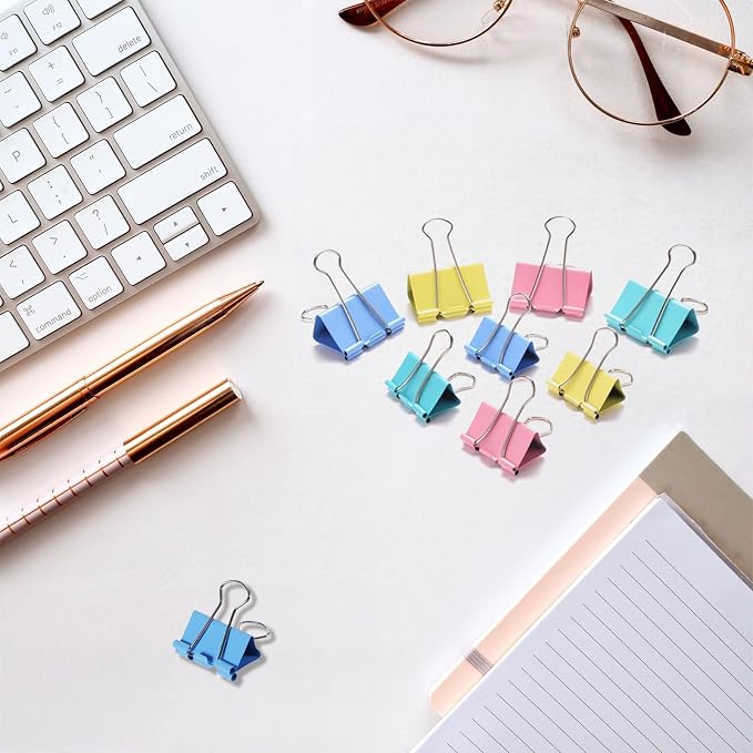 Binder Clips Assorted Sizes, 4 Sizes Cute Binder Clips Large Medium Binder Clip - Image 6