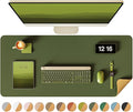 YSAGi Double-Sided Desk Pad, 31.5"x15.7"Leather Desk Mat, Eco Cork Desk Pad by YSAGi