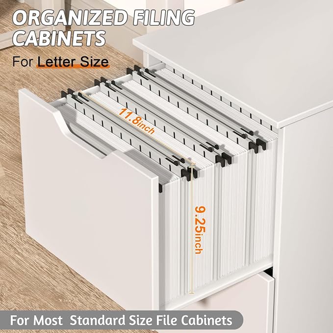 Extra Capacity Plastic Hanging File Folder Letter Size, 12 Pack Reinforced Hang - Image 3