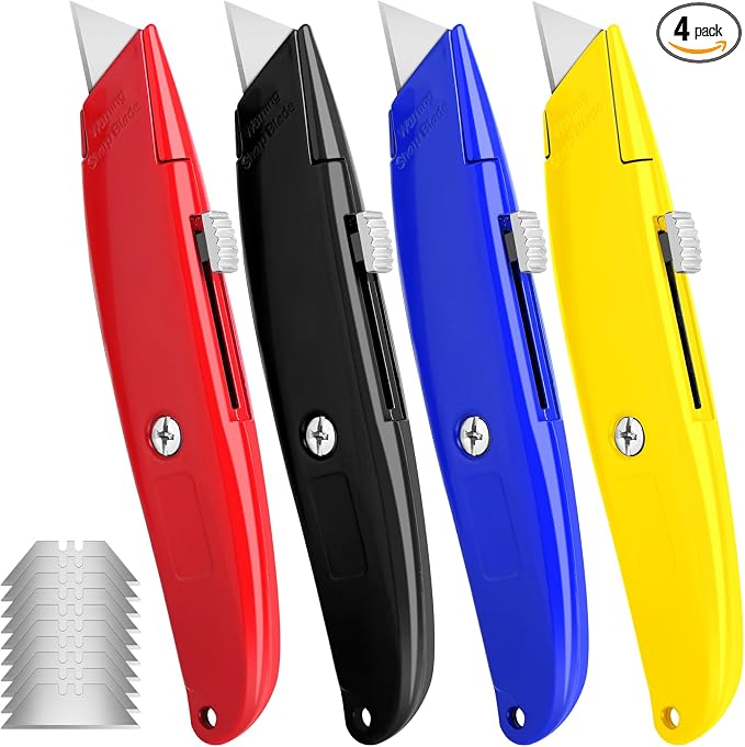 DIYSELF 4 Pack Box Cutter, Utility Knife, by DIYSELF