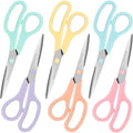 6 Pcs 8” Scissors, Sharp Stainless Steel Comfort Grip by Sopeiouo