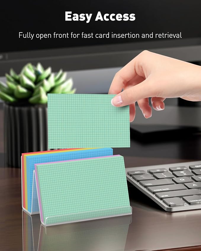 Uniclife 2 Pack 3x5 Index Card Holder, Index Card Organizer, Postcard Holder - Image 4