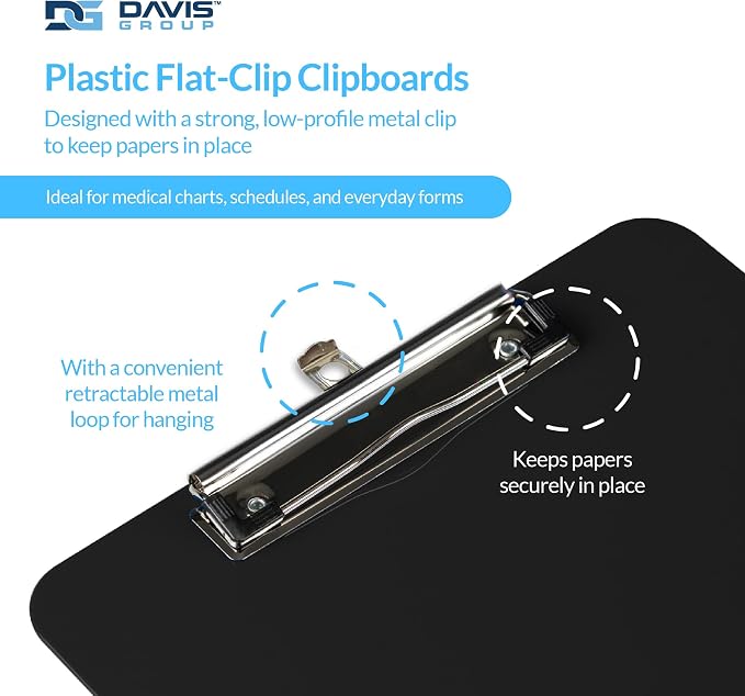 Pack of 6 Plastic Clipboards - Image 2