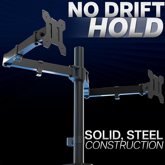 VIVO Dual Ultrawide Monitor Desk Mount, Heavy Duty Fully Adjustable Steel Stand - Image 8