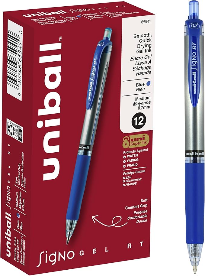 uniball Signo Gel Pen, Retractable, Medium 0.7 Mm by uni-ball