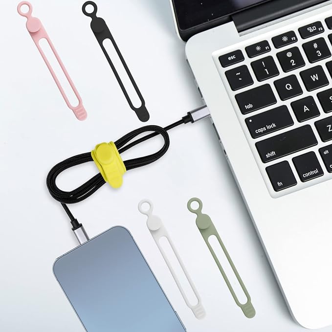 50Pcs Silicone Cable Ties Cord Organizer - Image 6