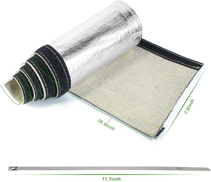 Wire Heat Shield Sleeve Aluminized Heat Shroud Heat Sleeving Fuel Line 2.2" - Image 2