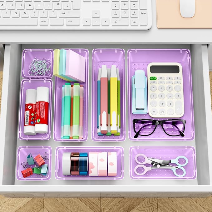 ElegantArray 12-Piece Drawer Organizer Set, 4 Sizes Versatile Plastic Vanity - Image 6