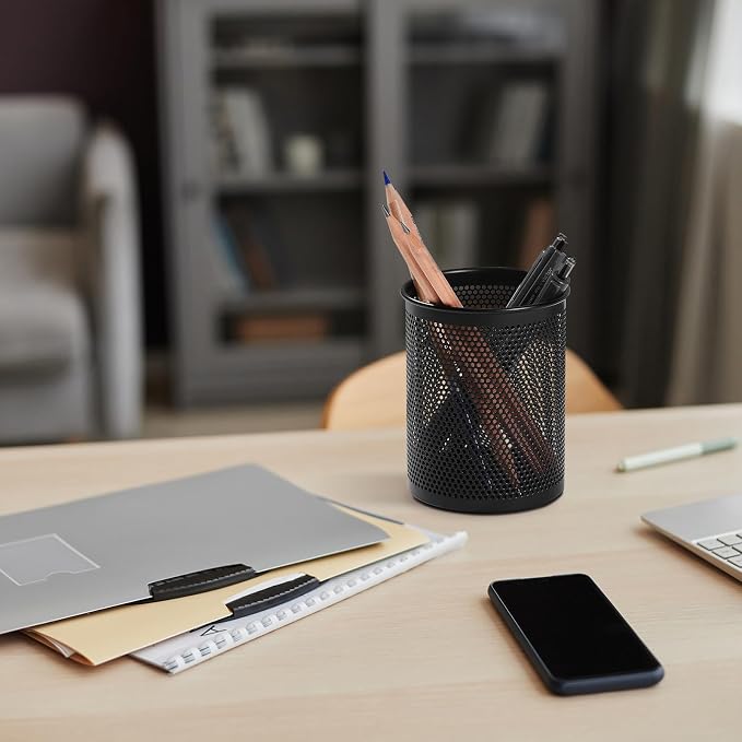 Comix Pen Holder Desk Organizer, Wire Mesh Pencil Cup - Image 6
