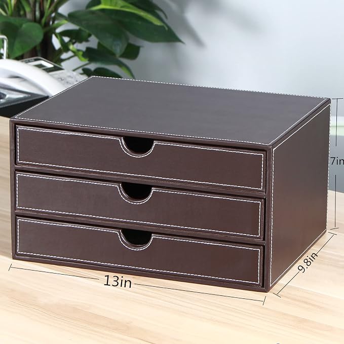 Stackable 3-Drawer Desk Organizer, Executive Office Supplies Desktop Filing A4 - Image 3
