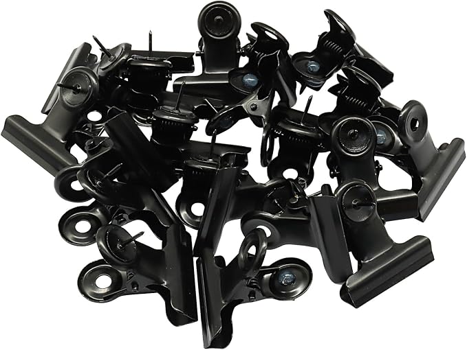 30Pcs Black Push Pins Metal Push Pin Clips, Pushpin Clip Bulldog Clip - Image 5