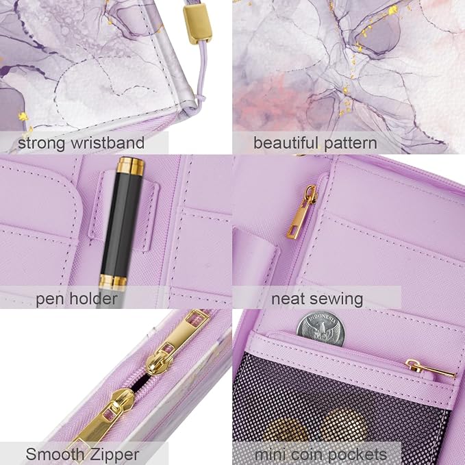 Family Passport Holder Wallet RFID Blocking Document Organizer PU Leather - Image 4