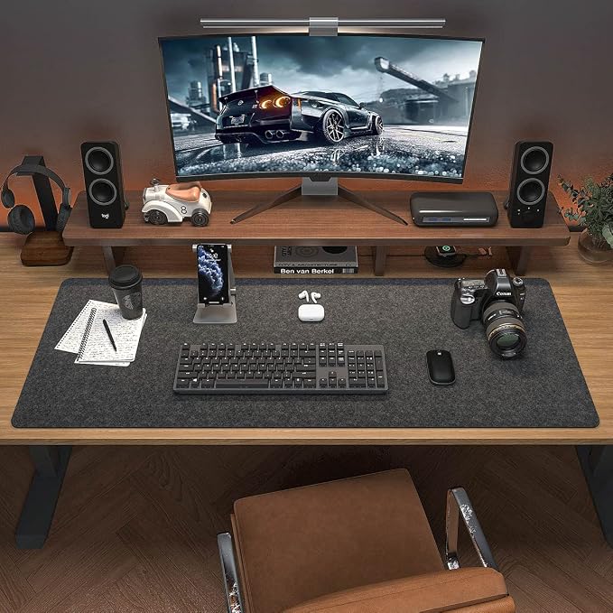 DAWNTREES Large Felt Desk Mat, Computer Desk Mat - Image 4