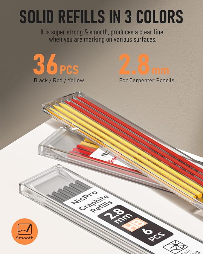Nicpro 3 Pack Carpenter Pencil - Image 4