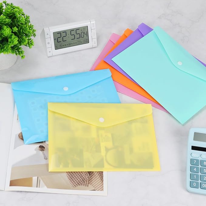 Plastic Envelopes 10 Pack Clear Document Folders，Plastic Envelopes - Image 6