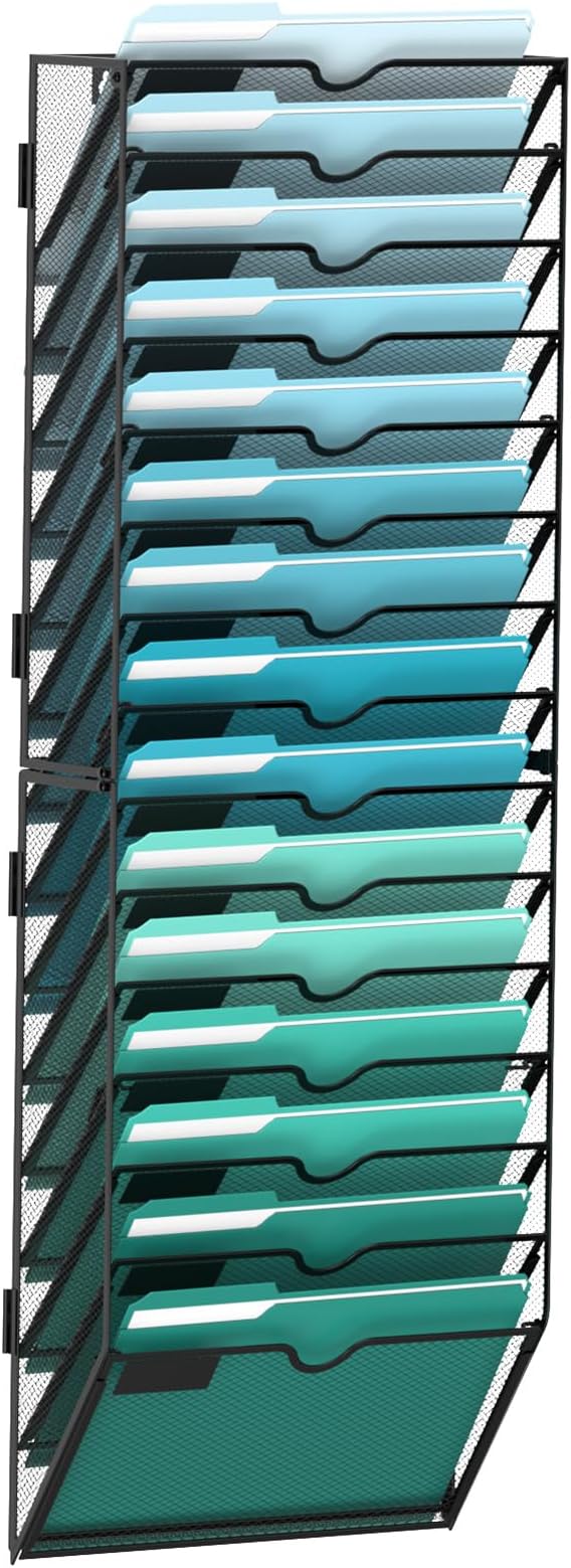 SUPEASY 15-Tier Wall File Organizer, Hanging Wall Files by SUPEASY