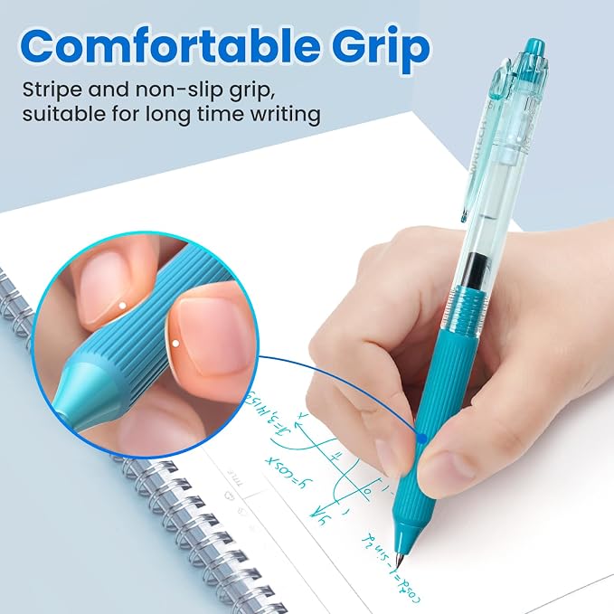 WRITECH Gel Pens Fine Point: 0.5mm Multicolor Ink Retractable 8ct Smooth - Image 3