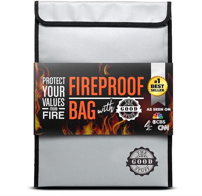 The Good Stuff Fireproof Document Bag Legal Size: 15" x 11" Protect Birth by TheGoodStuff