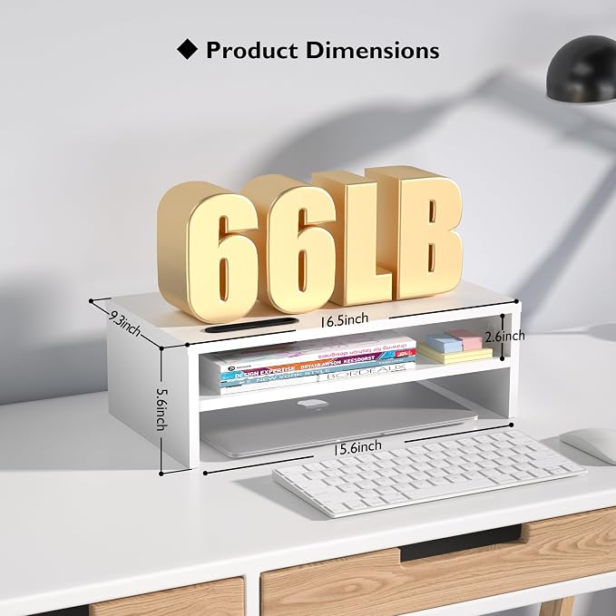BONTEC Wooden Monitor Stand Riser - Image 5