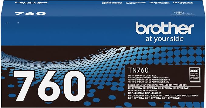 Brother Genuine TN760 High Yield Black Toner Cartridge - Image 2