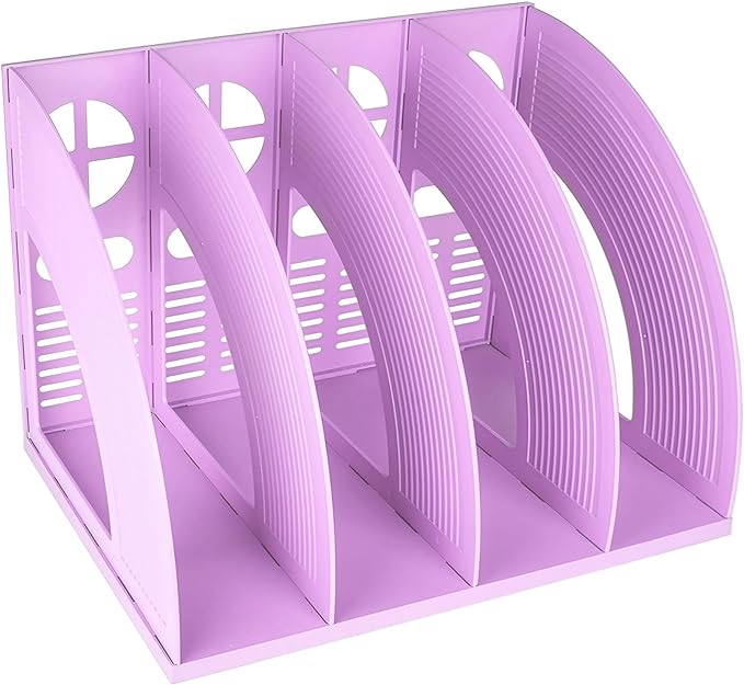 SAYEEC Sturdy Magazine Holder 4 Compartments Plastic Desktop File Organizer by SAYEEC