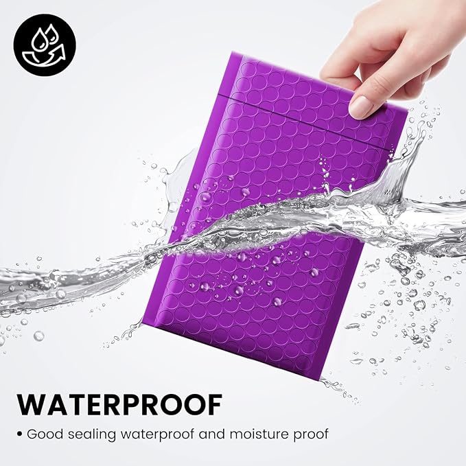 Fuxury Bubble Mailers 4x8 Inch Purple 800 Pack Padded Envelopes Usable Size - Image 4