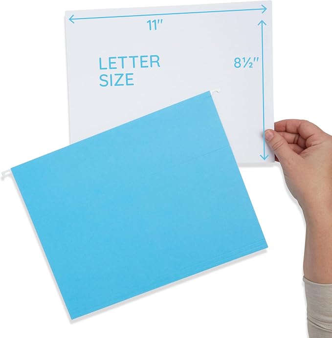 25 Blue Summit Supplies Pretty Hanging File Folders, Pastel Gem Tone Assorted - Image 2