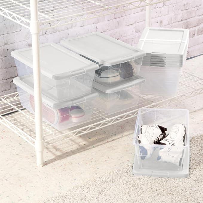 Sterilite 36-Pack 6 Quart Storage Box, Stackable Clear Plastic Bins - Image 9