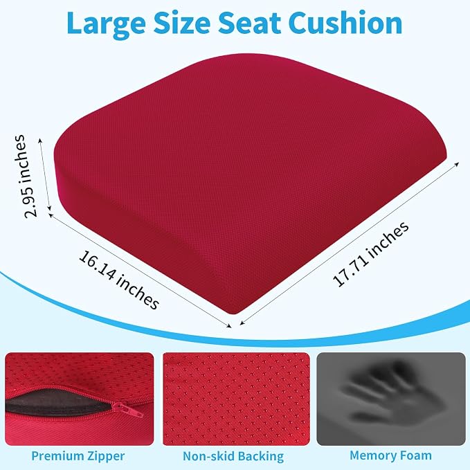 TranquilRelax Large Seat Cushion, Memory Foam Cushion - Image 3