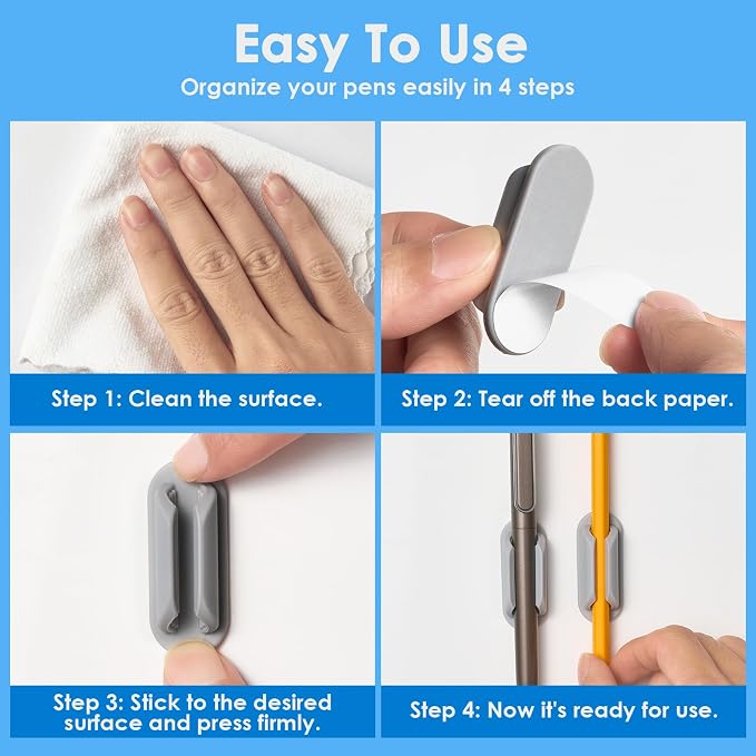 VZZNN 20 PCS Adhesive Pencil Holders - Image 7