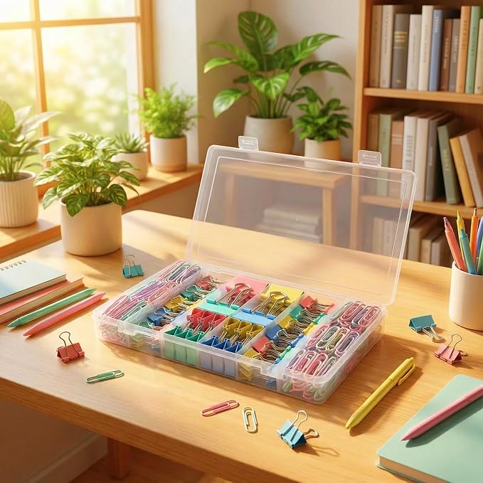 276Pcs Paper Clips and Binder Clips Assorted Sizes，Colored Binder Paper Clips - Image 4