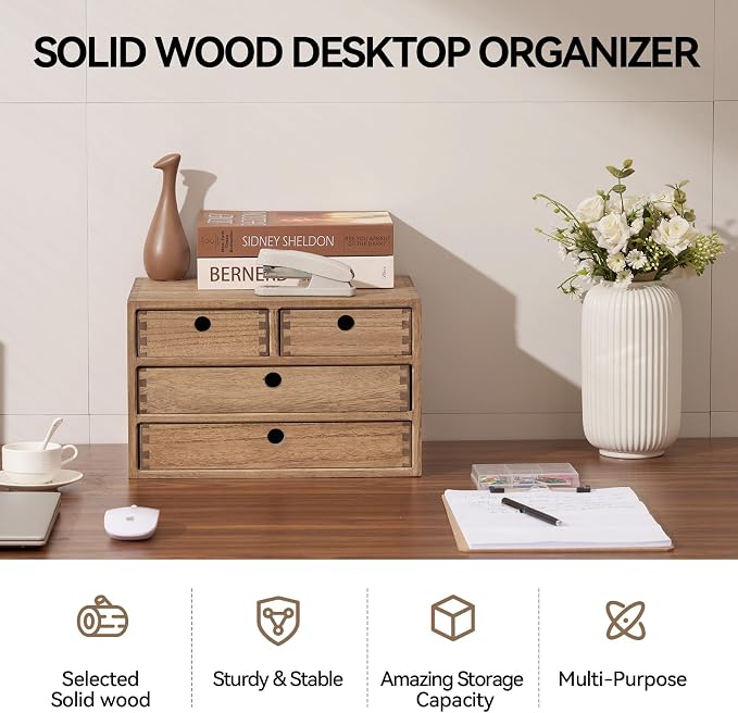 KIRIGEN Wood Desktop Storage Cabinet - Image 4