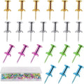 200 Count Colorful Push Pins, Standard Plastic Head Steel Point Thumb Tacks by BESARME