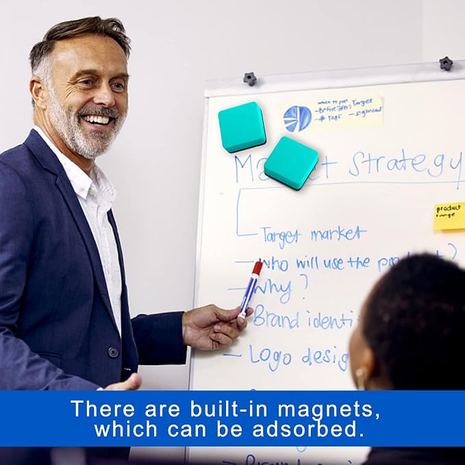 Dry Erase Eraser, CUTEFA 48 Pack Magnetic Whiteboard Dry Erasers, Mini - Image 7