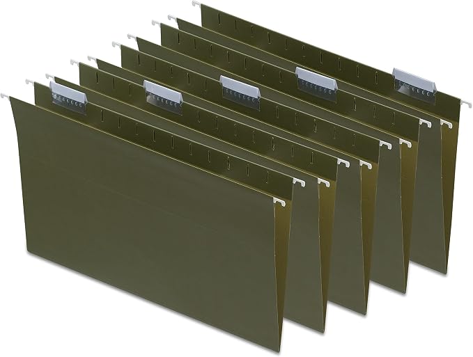 Staples Hanging File Folders, Legal Size, Standard Green, Durable Construction by Staples