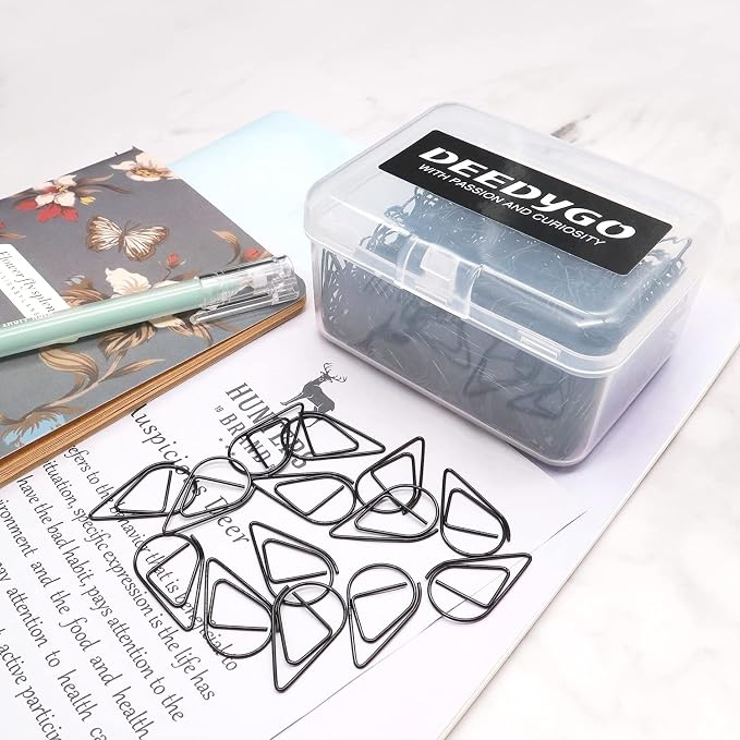 DEEDYGO 250 PCS Black Paper Clips Teardrop Paperclips, 1 Inch | Stainless Steel - Image 6
