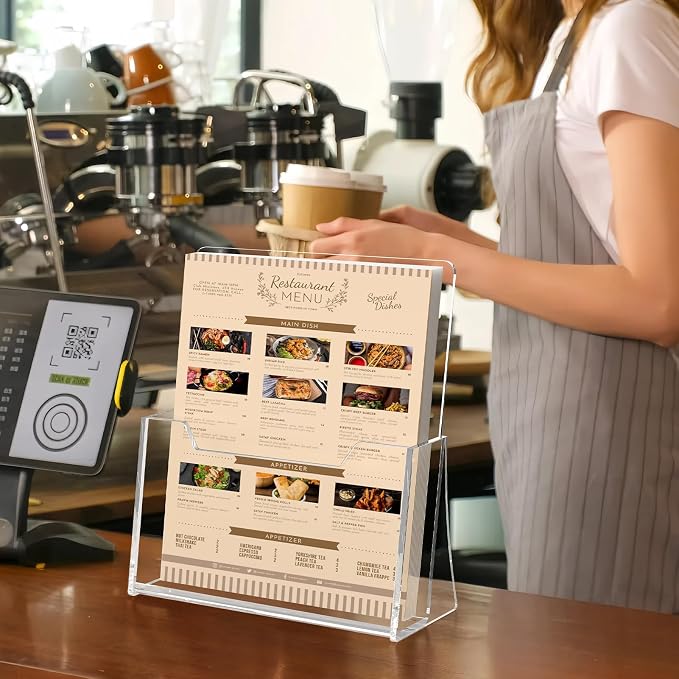 Acrylic Brochure Holder 8.5 x 11 inch 2 Pack, Literature, Desk Holder, - Image 7