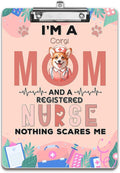 I'm a Corgi Mom and a Registered Nurse Nothing Scares Me Acrylic Clipboard by Ninety3POD